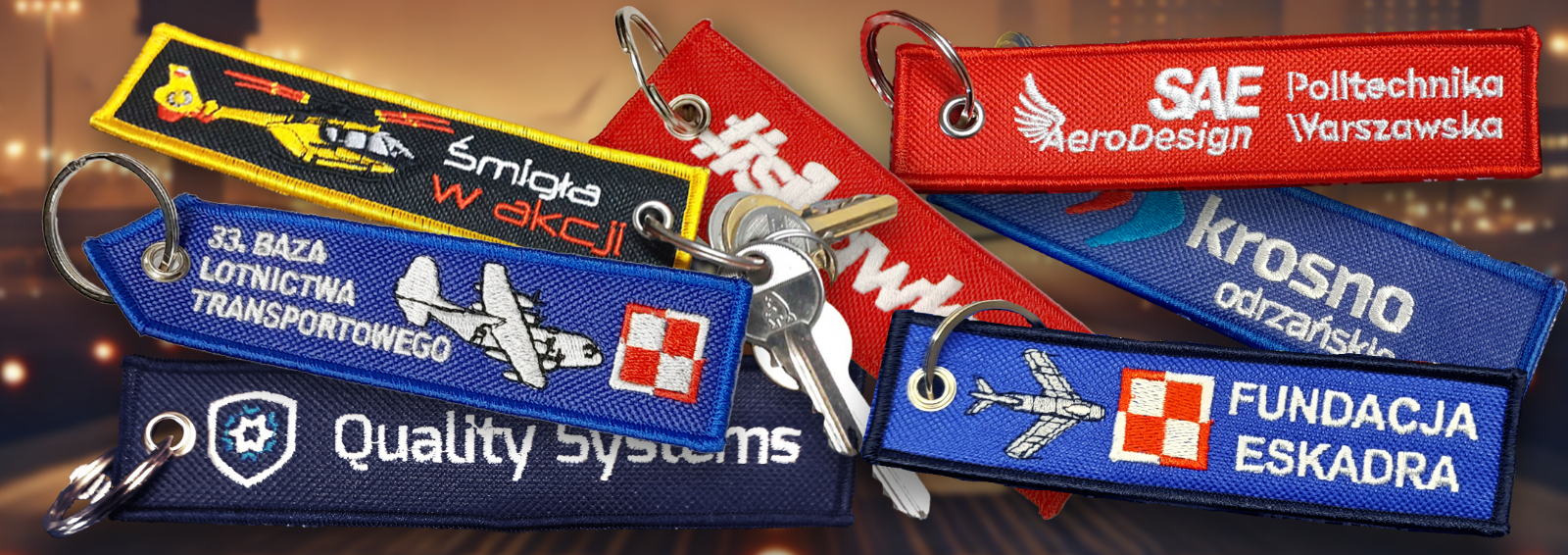 Haftowane breloki na zamówienie